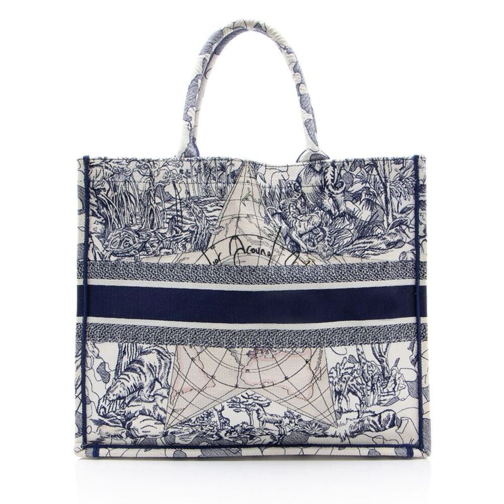 Dior Embroidered Canvas Around the World Large Book Tote - Picture 3 of 12